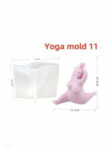 Moule en silicone pour bougie représentant des femmes rondes en posture de yoga 3D. Outil pour cire de soja, plâtre, savon fait maison. Parfait pour la décoration d'intérieur et les diffuseurs de parfum - Blanc - Voir 10