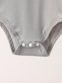 SHEIN Playful Pals 5件套新生男宝宝可爱暖色调连体衣，适合外出、度假、节日、春夏穿着 - 彩色 - 查看 3