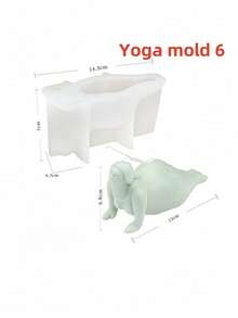 Moule en silicone pour bougie représentant des femmes rondes en posture de yoga 3D. Outil pour cire de soja, plâtre, savon fait maison. Parfait pour la décoration d'intérieur et les diffuseurs de parfum - Blanc - Voir 23