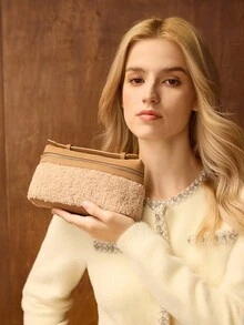 PREMIUM SQUARE OPENWORK BAG - Rose Gold - View 6