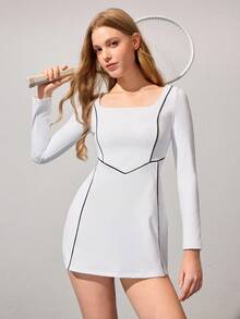 CourtClass Women's Contrast Trim Mini Sports Dress - White - View 1