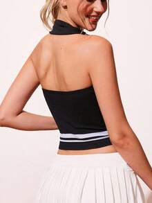 CourtClass 女式挂脖日常健身运动条纹背心 - 彩色 - 查看 7