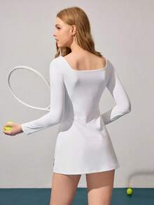 CourtClass Women's Contrast Trim Mini Sports Dress - White - View 2