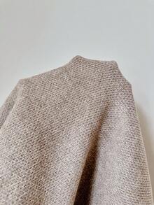 Modelyn Plus Size Solid Color V-Neck Button Front Casual Versatile Short Sleeve Sweater In Fall/Winter