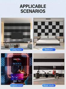 SHEIN ODEK PRETTY 48 Miếng - Tấm cách âm 12"X12"X1/2", Miếng xốp cách âm hình nêm giảm tiếng ồn và hấp thụ âm thanh cho phòng thu âm, phòng nhạc, phòng chơi game, podcasting | Tấm xốp cách âm mật độ cao (có keo hai mặt) - Nhiều màu - Xem 8