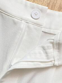 Airaco 女式条纹长袖纽扣衬衫和短裤休闲两件套 - 紅白色 - 查看 4