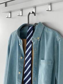 SHEIN Móc treo quần áo bằng nhựa, Giá treo quần áo chống trượt đơn giản, Dây phơi quần áo không để lại vết, Móc treo quần áo ban công dày dặn có móc, Màu đen - màu đen - Xem 3