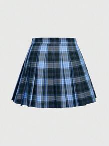 ROMWE J-Fashion 夏季格子百褶迷你裙 - 彩色 - 查看 2