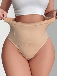 SHEIN Women's High Elastic Seamless Shaping Underwear Briefs - Coral Pink - View 7