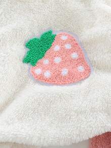 SHEIN Playful Pals 2 件套少女可爱草莓刺绣针织羊毛长袖上衣和裤子套装，适合居家、上学、秋冬休闲装 - 粉色 - 查看 7