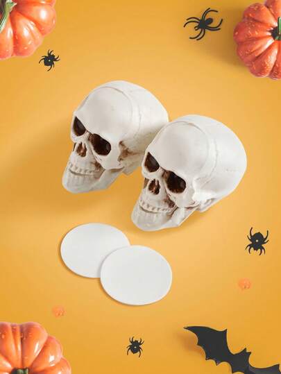 Notgurli 2pcs Halloween Skull Chest Stickers, 3D Funny Contrast Color Party Music Festival Masquerade Nipple Covers & Chafing Pads For Women Nipple Covers Halloween Goth Decoration