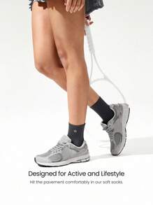 GLOWMODE 5 Pairs Socks Soft Ventilated Mesh With Embroidered Logo Workout Daily Casual - Multicolor - View 3