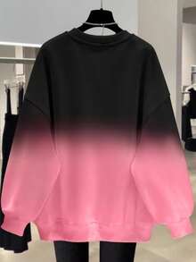 EMERY ROSE Popular Ombre Regular Women Plus Size Crew Neck Sweatshirt Fall Cloth For Women Winter Autumn - Multicolor - View 2