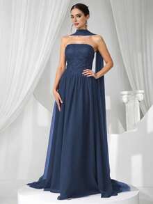 Coutiva 正式晚礼服（华丽装饰） - 藏蓝色 - 查看 1