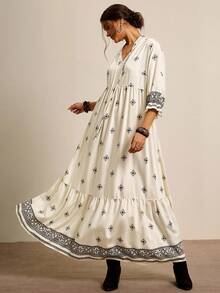 Freevana Váy in họa tiết Phục sinh theo phong cách phương Tây cỡ lớn cho kỳ nghỉ thường ngày Lễ hội âm nhạc Kỳ nghỉ xuân Trang phục Rave Boho Lễ hội Kỳ nghỉ xuân Phong cách Old Money dành cho phụ nữ Trang phục Rave thường ngày Trang phục hoa thanh lịch cho kỳ nghỉ Trang phục hòa nhạc cho phụ nữ Trang phục Rave cho lễ hội Trang phục hòa nhạc đồng quê Trang phục Nashville Trang phục Ibiza Trang phục West Wear dành cho phụ nữ Trang phục nghỉ dưỡng BOHO Váy maxi Boho cho phụ nữ - Đen và trắng - Xem 1