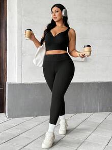 Auralis Quần legging lót nhiệt cỡ lớn dành cho nữ có kiểm soát bụng, quần bó giữ nhiệt mùa đông, quần tập yoga cạp cao, thời tiết lạnh để tập luyện yoga, chạy bộ, đi bộ đường dài, quần legging đen lót nhiệt dày cho mùa đông, quần tập yoga màu đen, quần legging thu/đông cho nữ - màu đen - Xem 4