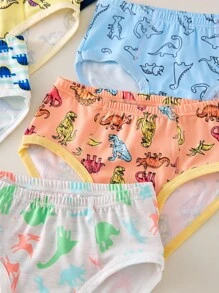6pcs/Pack Celana Dalam Anak Laki-Laki Lucu Aneka Warna Dasar Lembut Nyaman Seri Dinosaurus - MultiWarna - View 4