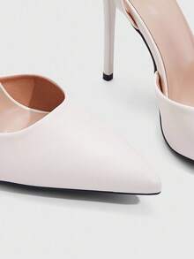 CUCCOO SZL Women's Fashion Slingback High Heel Pumps With Decorative Buckle For Christmas Spring Shoes - Beige - View 6