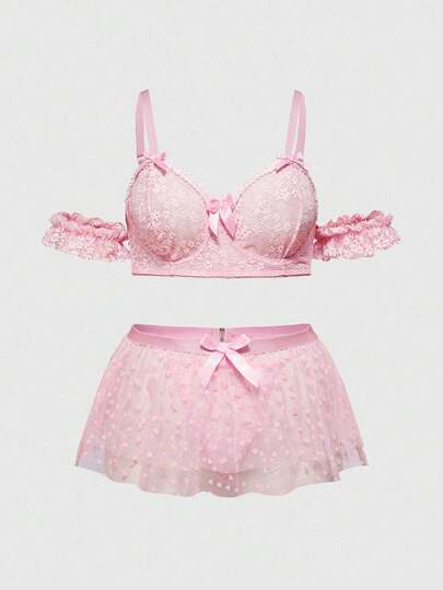 ROMWE Kawaii Plus Size Sexigt Babydoll Underklädesset
