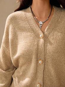 Wildy Fall Country Chic Knitted Sweater Women's Winter Sweater Two-Piece Set Fall Sweaters Fall Tops Winter Clothes Women Women Office Attire For Women Button Up Sweater Women Casual Khaki Color Camisole Top And Long Sleeve Cardigan Sweater Set Crop Sweater Knitted Cover Up Cropped Cardigans Sweater Teacher Outfit Chic Autumn PreFall Sweater PreFall Sweater Business Casual Women Boho Women Clothing Airport Outfit For Women Lounge Sets For Women Christmas Clothes