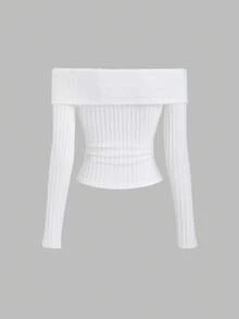 Sweetra Streetwear Women's Off Shoulder Fuzzy Patchwork Long Sleeve T-Shirt Top, Autumn