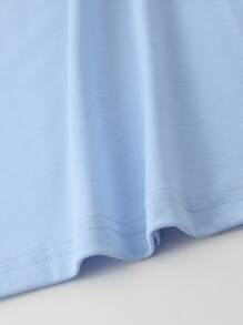 Manfinity Homme Loose Fit Men's Slogan & Cartoon Graphic Drop Shoulder T-Shirt - Baby Blue - View 6