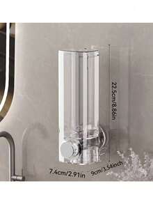 SHEIN 1Pc No Drill Wall Mount Soap Dispenser, Shower Gel/Shampoo Bottle Holder, Wall Mounted Hand Wash Liquid Pump Bottle