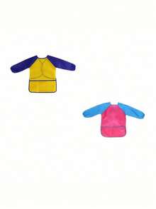 1/2/4pcs Kids Art Smock, Toddler Painting Smock,Waterproof Long Sleeve Kids Art Apron With 3 Pockets For Children - Multicolor - View 10