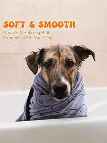 1/2 件超强吸水超细纤维狗毛巾 - 速干宠物美容浴巾，带有柔软卡通印花设计，适合小型犬到大型犬，可手洗 - 彩色 - 查看 3