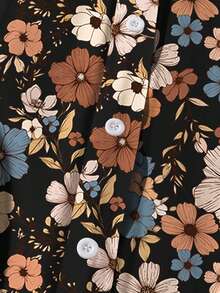 EMERY ROSE 大码休闲假日印花泡泡袖女式衬衫，夏季女装，适合复活节、波西米亚风、文艺复兴集市、婚礼宾客、母亲节等场合，简约时尚，度假休闲风，花卉/春季款 - 彩色 - 查看 5