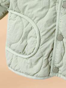 SHEIN 1pc Baby Boys And Girls Unisex Winter Solid Color Casual Pocket Decor Hooded Button-Up Quilted Thick Jacket, Unisex Infant Toddler Hooded Lined Thick Coat, Children Thick Hooded Thick Jacket, Infant Autumn/Winter Coat, 6M-3T Baby Coat Baby Boy Winter Coat 6M-3T Toddler Boy Coat Infant Boy Quilted Thick Coat , 6M-3T Baby Boy Hooded Jacket Baby Boy Quilted Jacket
