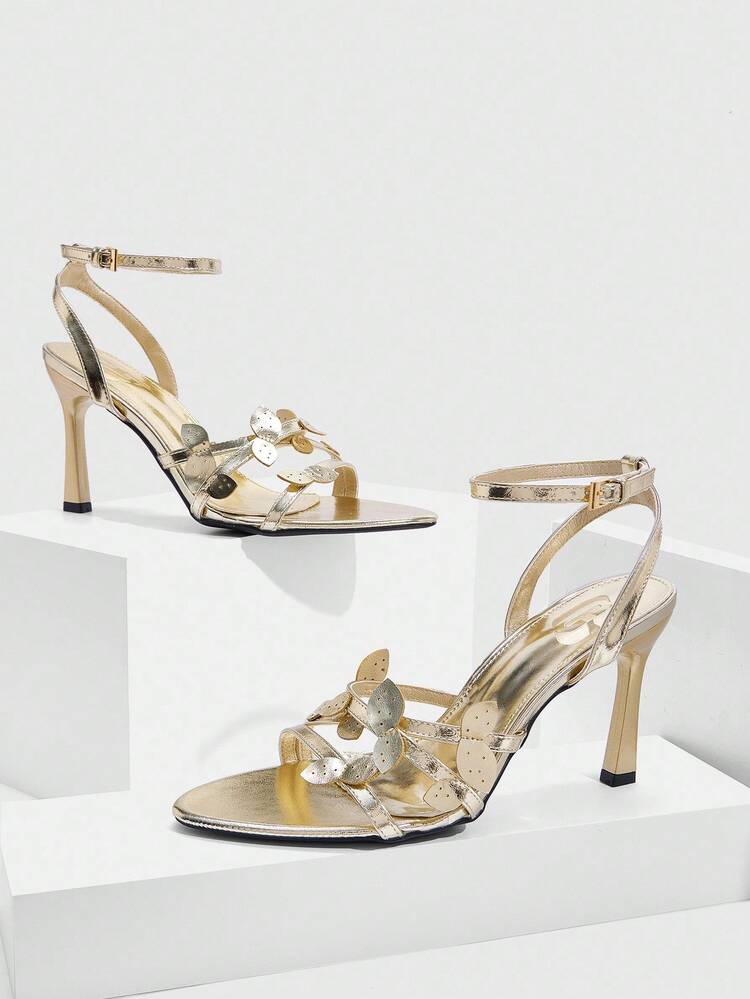 CUCCOO SZL Women's Elegant Pointed Toe Solid Color High Heel Sandals, Suitable For Commuting