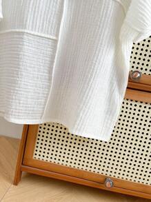 INAWLY 纯色蝙蝠袖休闲宽松夏季T恤 - 白色 - 查看 6