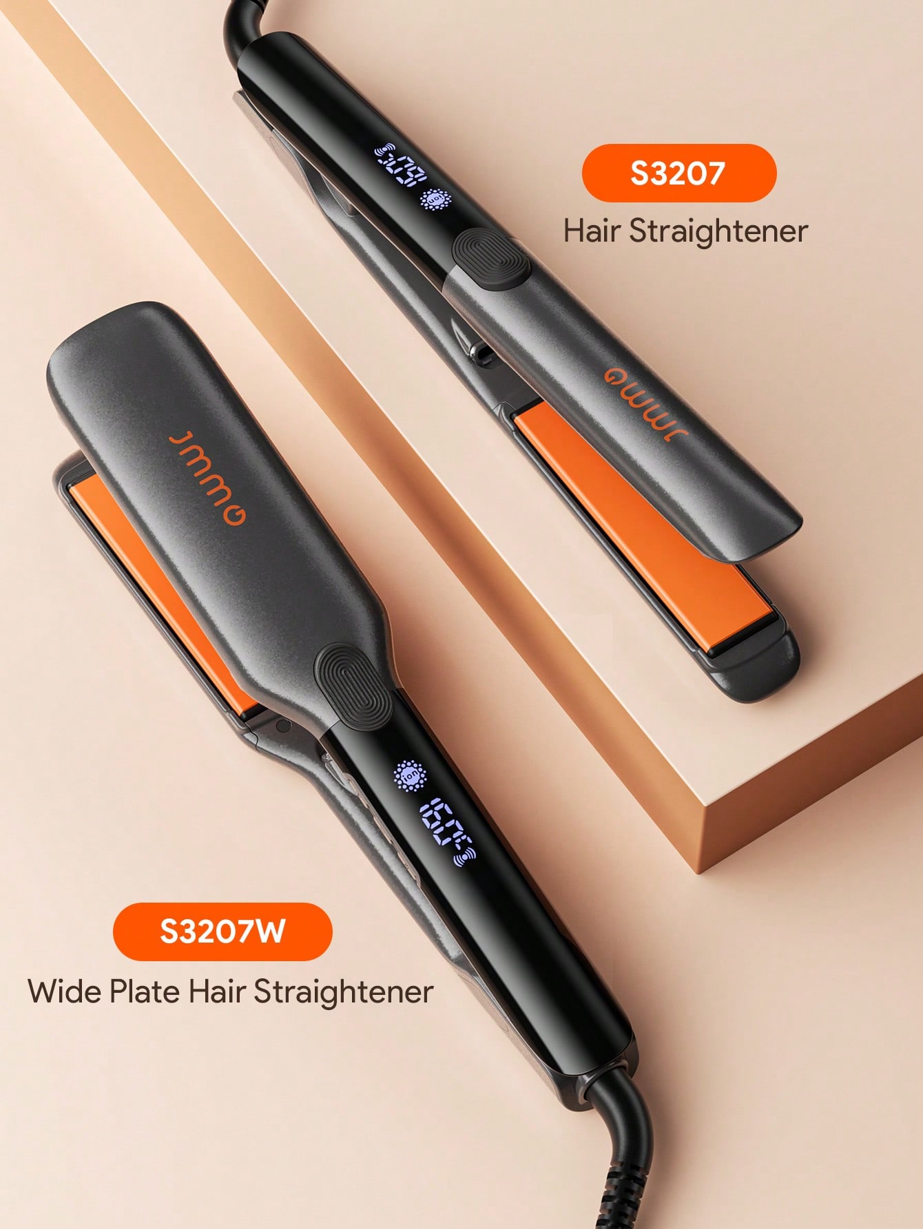 JMMO مكواة شعر سيراميكية بتقنية الأيونات السالبة،...