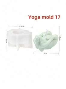 Moule en silicone pour bougie représentant des femmes rondes en posture de yoga 3D. Outil pour cire de soja, plâtre, savon fait maison. Parfait pour la décoration d'intérieur et les diffuseurs de parfum - Blanc - Voir 21