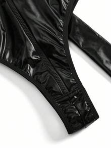 Fantasy Costume 大码时尚性感镂空前内衣 - 黑色 - 查看 8