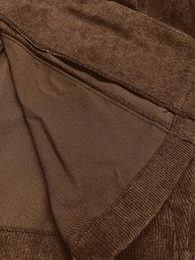 EMERY ROSE Women's Solid Color Lapel NeckLong Sleeve Single-Button Casual Blazer, Autumn,Fall - Brown - View 3