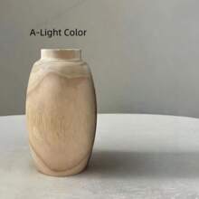 Cirelle 1PC Light /Dark Color Authentic Paulownia Wood Decorative Vase | Air-Dried Floral Arrangement Container | Rustic Farmhouse & Simple Style, Gift For Housewarming, Summer Home Decor, New Year, Christmas Gift, Mother's Day Gift, Rama Table Decor, Garden Use, High-End Hotel Supplies, B&B Decor - Multicolor - View 7