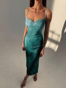 Aloruh 女士渐变色无袖中长连衣裙 - 白色 - 查看 5