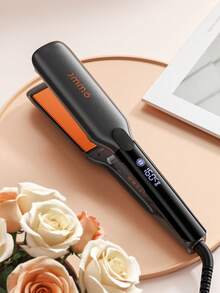 JMMO MÁY TÓC | Máy duỗi và uốn tóc 2 trong 1 với bản kẹp rộng, 8 mức nhiệt, công nghệ ion giúp giảm xơ rối, làm tóc bóng mượt hơn, dụng cụ tạo kiểu tóc cưới - Phích cắm EU - Xám - Xem 7