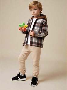Souflis Souflis 2 件套男婴春秋时尚格子连帽外套和直筒裤套装 - 彩色 - 查看 1