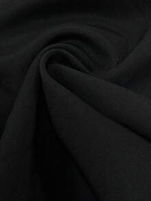 SHEIN Raffinéa 女士纯色优雅百搭系带领泡泡袖衬衫 - 黑色 - 查看 3