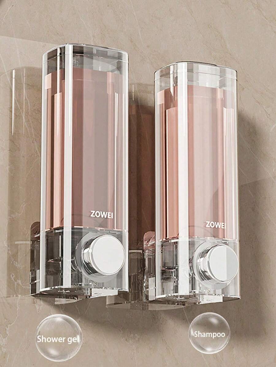 SHEIN 1Pc No Drill Wall Mount Soap Dispenser, Shower Gel/Shampoo Bottle Holder, Wall Mounted Hand Wash Liquid Pump Bottle