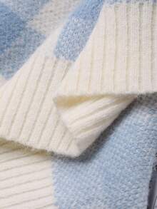 DAZY 2件套女婴格子韩版可爱毛衣外套和针织裤套装秋冬