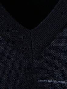 Manfinity Homme Men's Autumn/Winter Knitted Thermal Lined Sweater Vest, Old Money - Grey - View 5