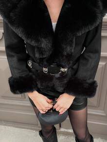 MOTF PREMIUM WATERFALL BELTED OVERCOAT - Black - View 5