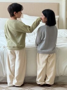 Genkimix Kids 2件套男童宽松绿色卫衣+宽松裤子 - 彩色 - 查看 2