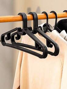 SHEIN Móc treo quần áo bằng nhựa, Giá treo quần áo chống trượt đơn giản, Dây phơi quần áo không để lại vết, Móc treo quần áo ban công dày dặn có móc, Màu đen - màu đen - Xem 2