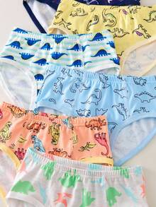 6pcs/Pack Celana Dalam Anak Laki-Laki Lucu Aneka Warna Dasar Lembut Nyaman Seri Dinosaurus - MultiWarna - View 10