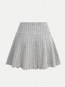 SHEIN Teen Girl Elegant Off Shoulder Flare Sleeve Asymmetric Hem T-Shirt And Skirt Set Fall Winter